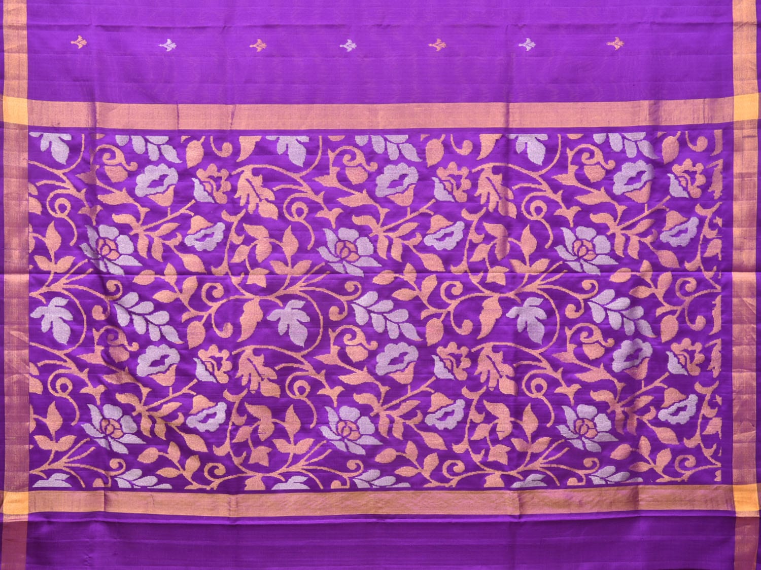Purple Uppada Silk Handloom Saree with Floral Pallu Design u2032