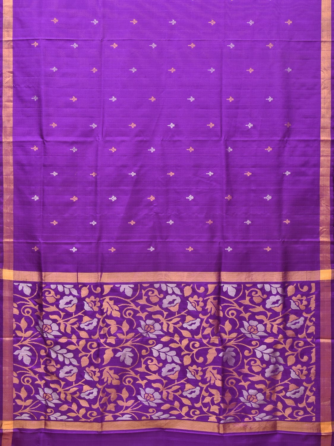 Purple Uppada Silk Handloom Saree with Floral Pallu Design u2032