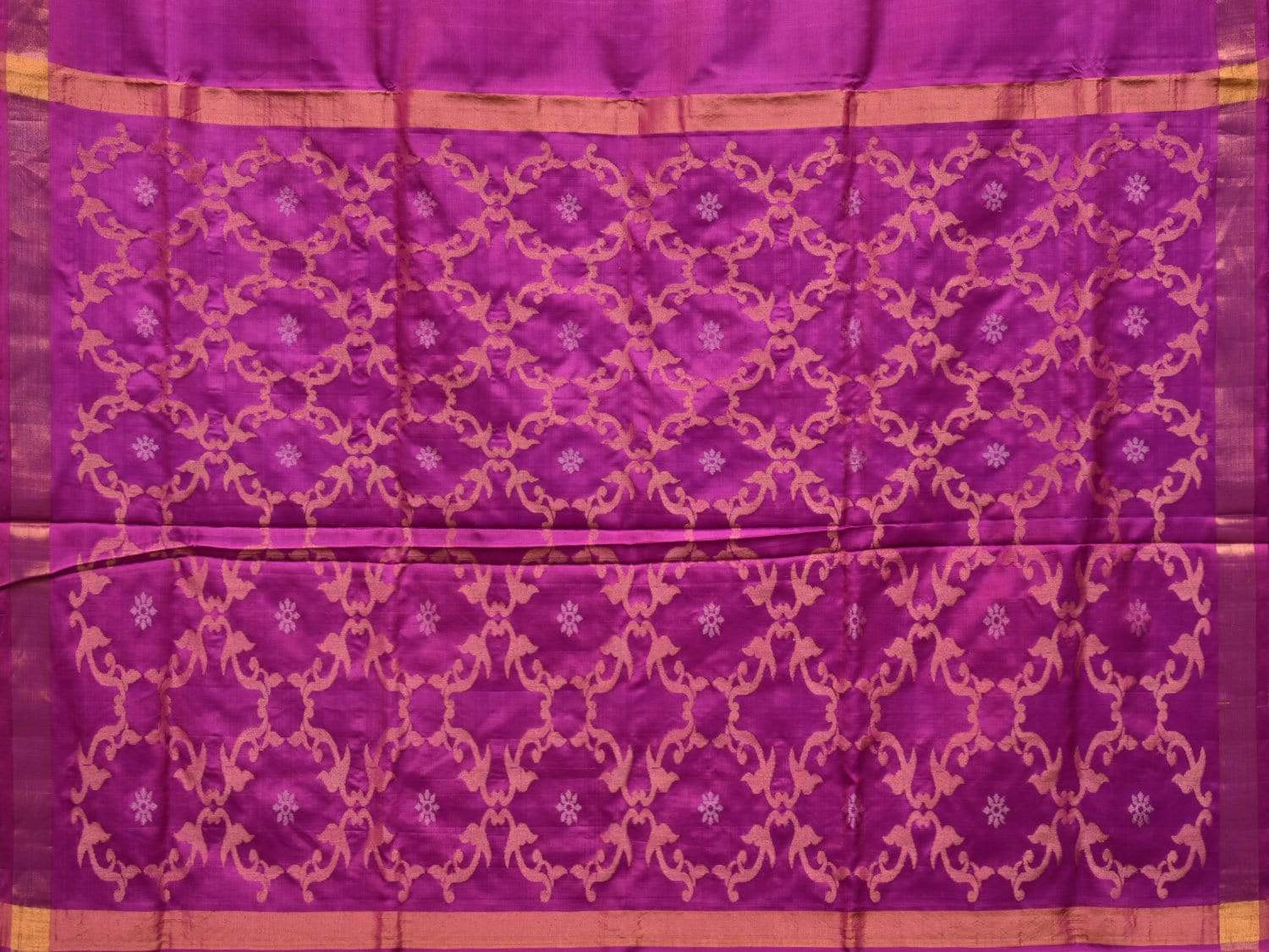 Purple Uppada Silk Handloom Saree with Grill Pallu Design u1742