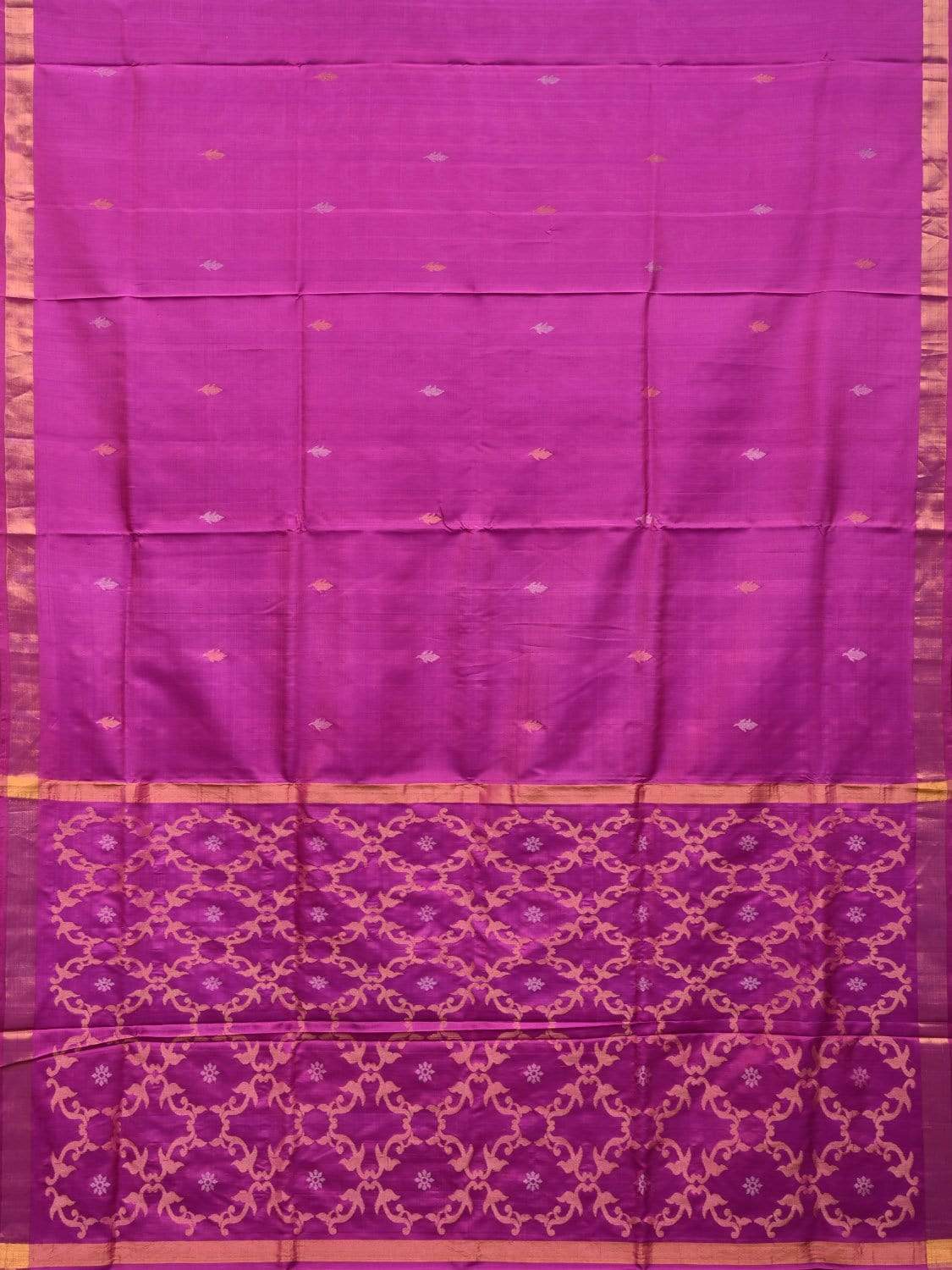 Purple Uppada Silk Handloom Saree with Grill Pallu Design u1742