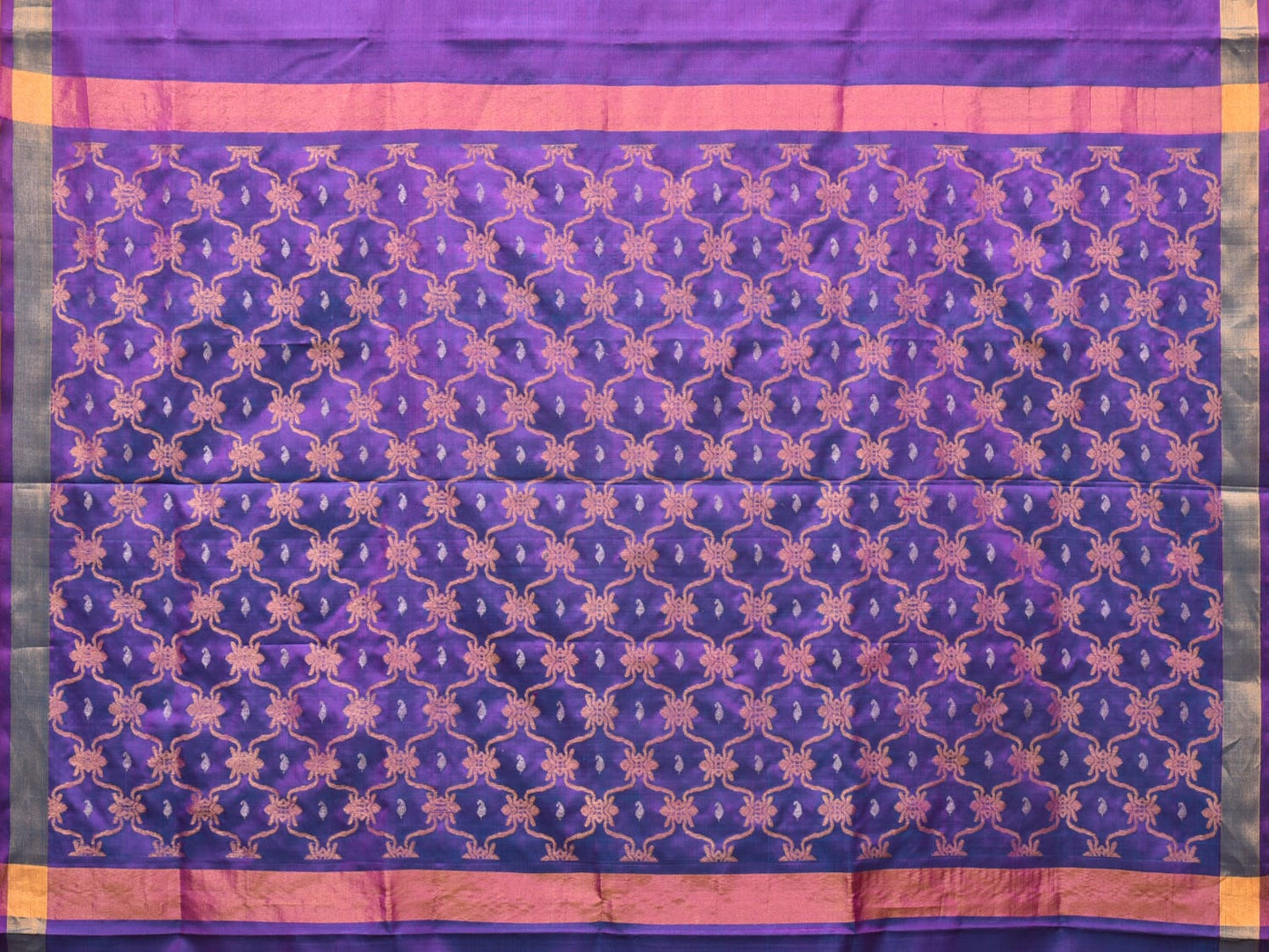 Purple Uppada Silk Handloom Saree with Grill Pallu Design u2090