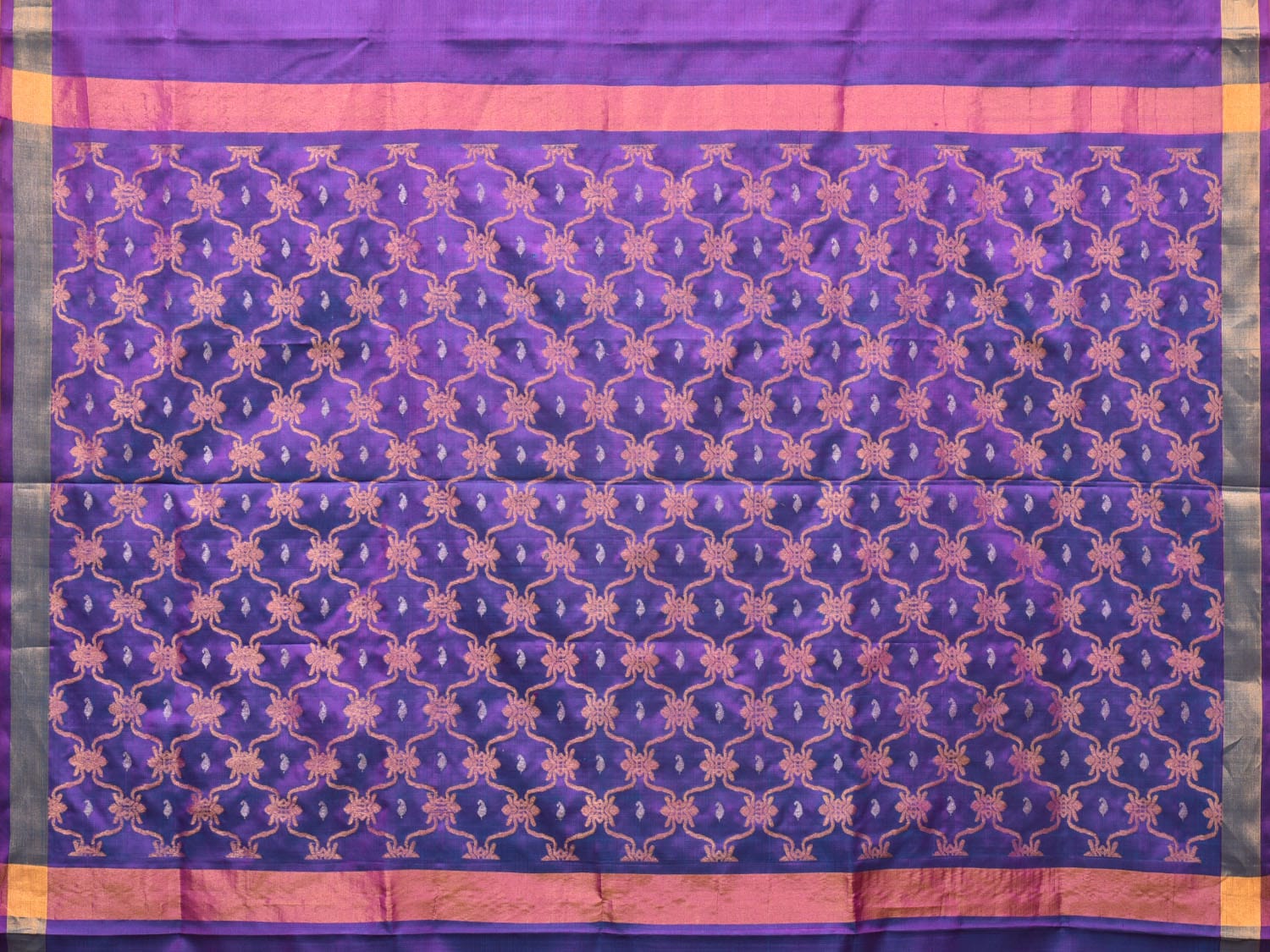 Purple Uppada Silk Handloom Saree with Grill Pallu Design u2090
