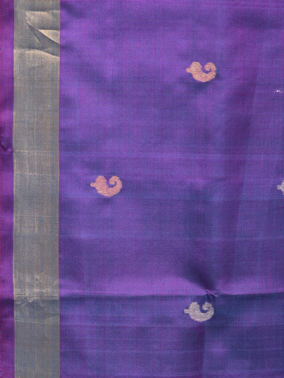 Purple Uppada Silk Handloom Saree with Grill Pallu Design u2090