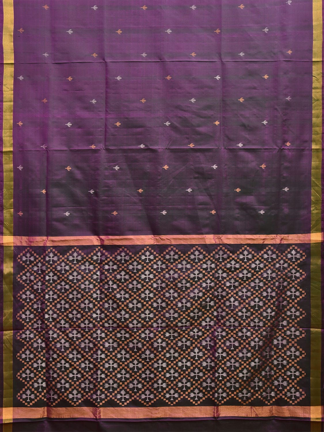 Purple Uppada Silk Handloom Saree with Jamdani Pallu Design u2297