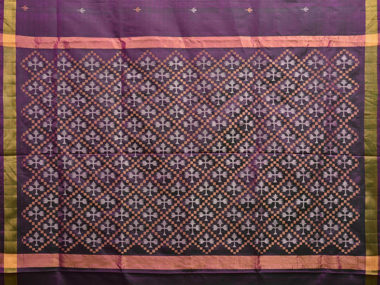 Purple Uppada Silk Handloom Saree with Jamdani Pallu Design u2297