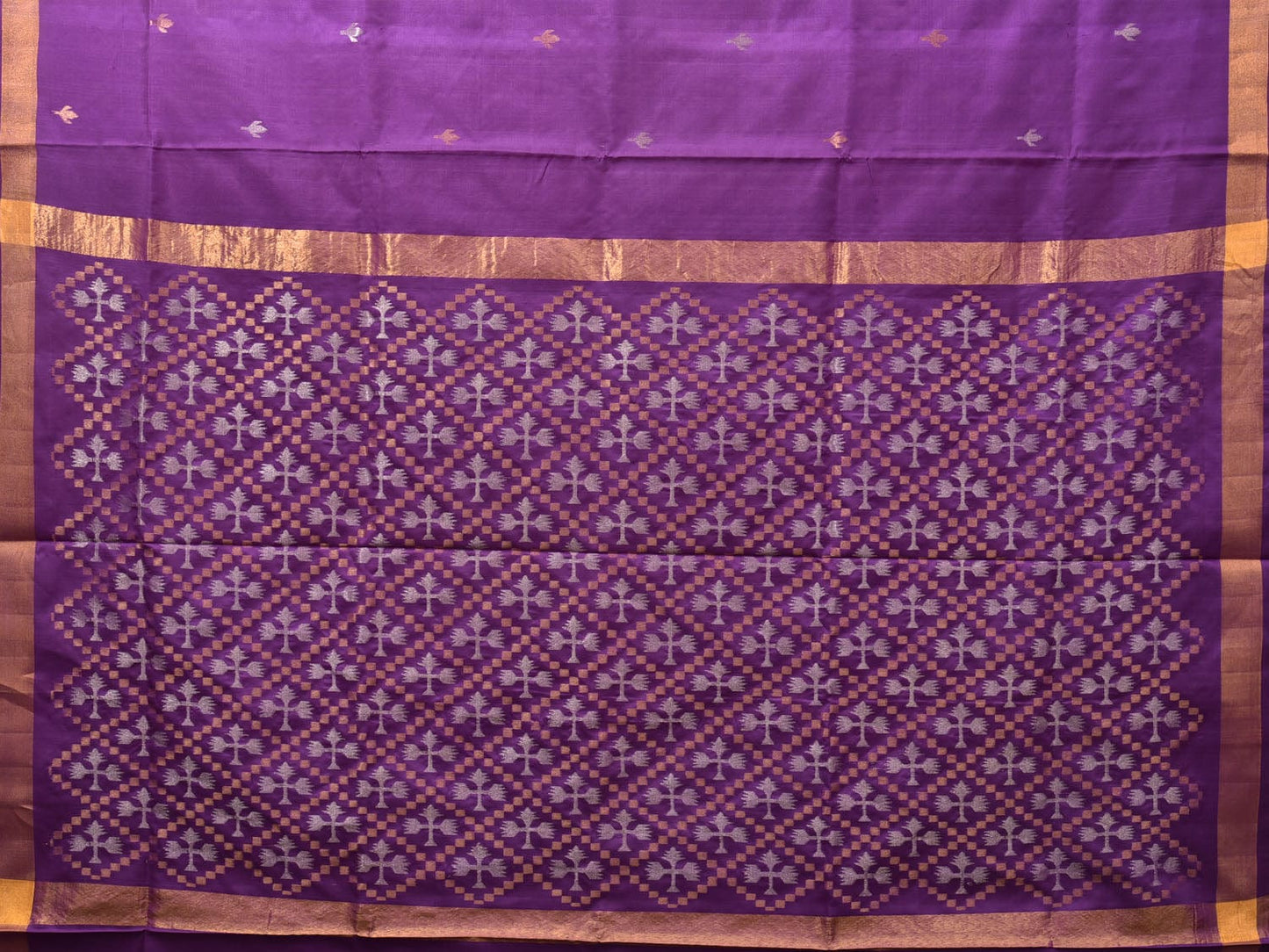Purple Uppada Silk Handloom Saree with Karpur Pallu Design u1969