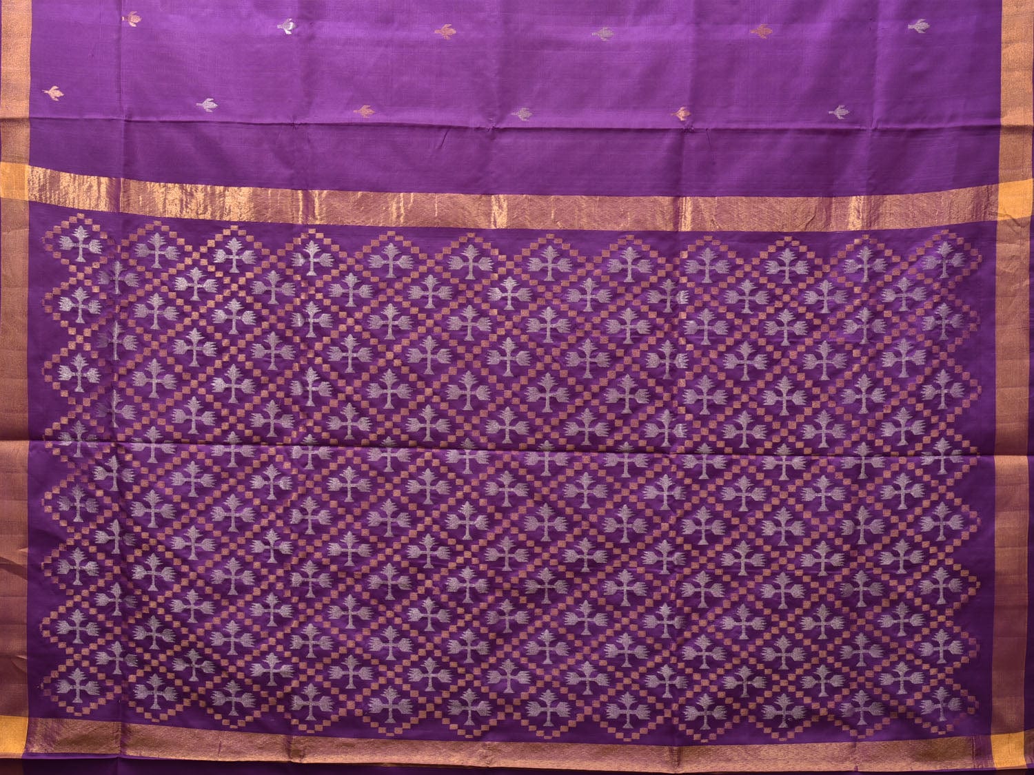Purple Uppada Silk Handloom Saree with Karpur Pallu Design u1969