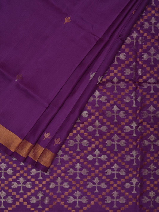 Purple Uppada Silk Handloom Saree with Karpur Pallu Design u1969
