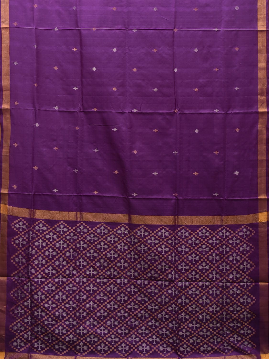 Purple Uppada Silk Handloom Saree with Karpur Pallu Design u1969