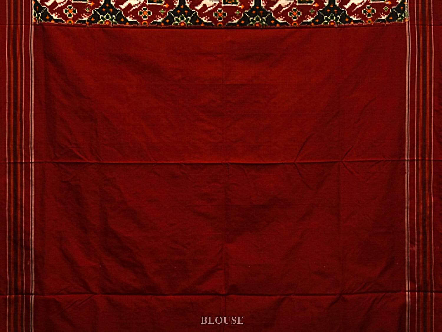 Red and Black Pochampally Double Ikat Silk Handloom Saree with Elephants Design i0587