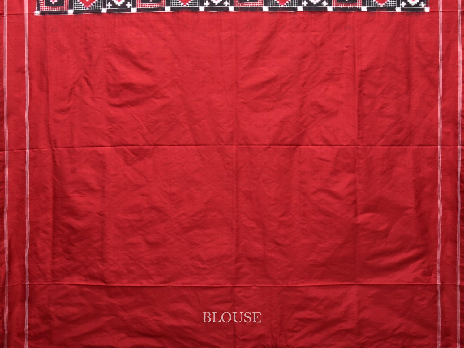 Red and Black Pochampally Double Ikat Silk Handloom Saree with Telia Design i0752