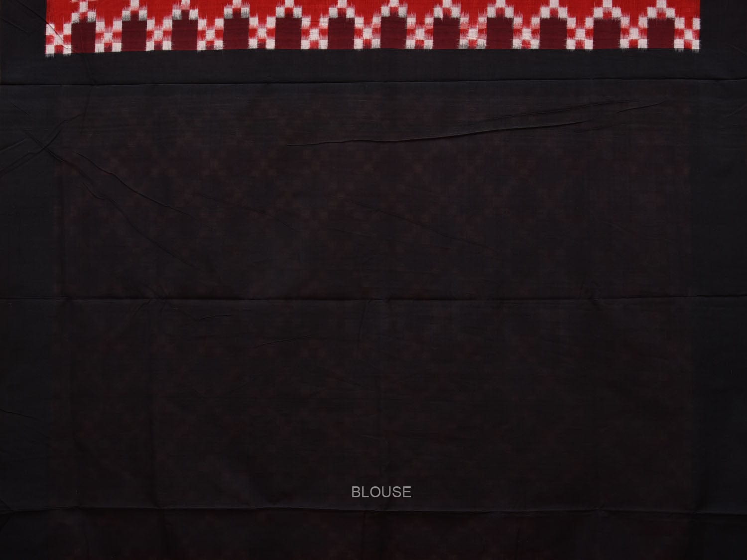 Red and Black Pochampally Ikat Cotton Handloom Saree with Grill Design i0707