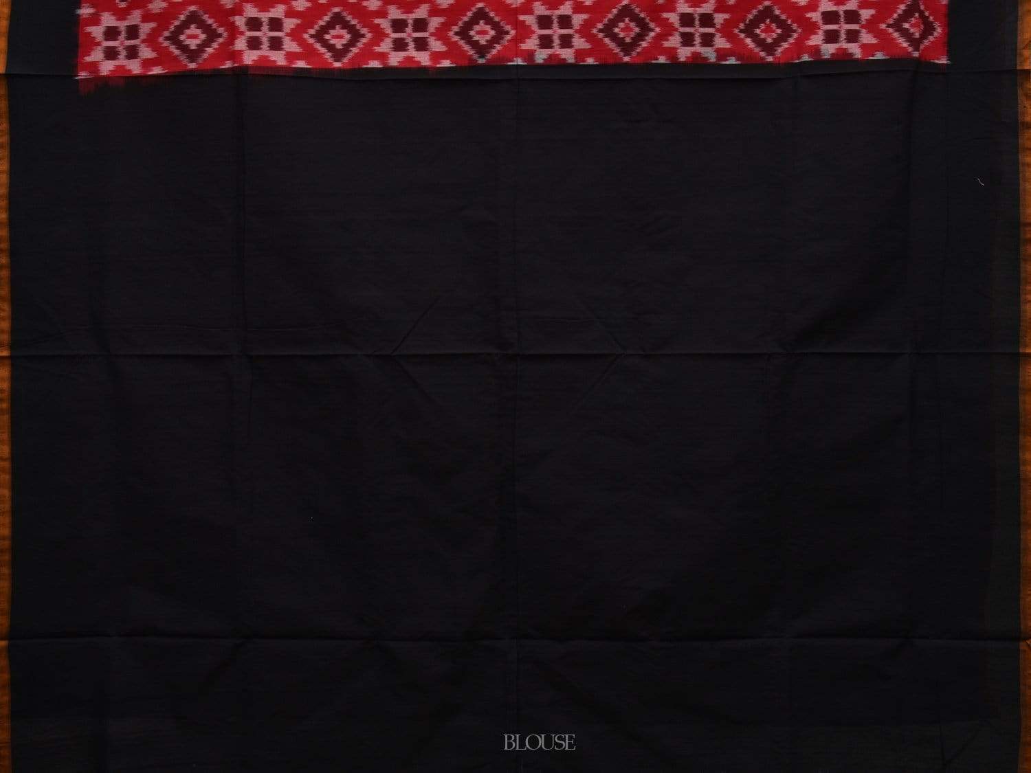 Red and Black Pochampally Ikat Cotton Handloom Saree with Telia Design i0619