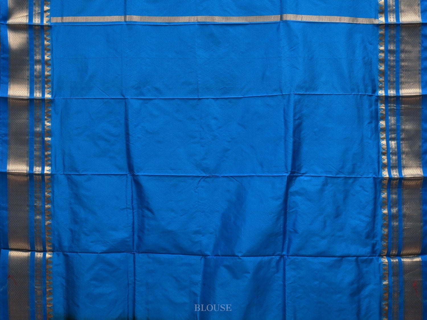 Red and Blue Gadwal Silk Handloom Saree with Checks Design g0288