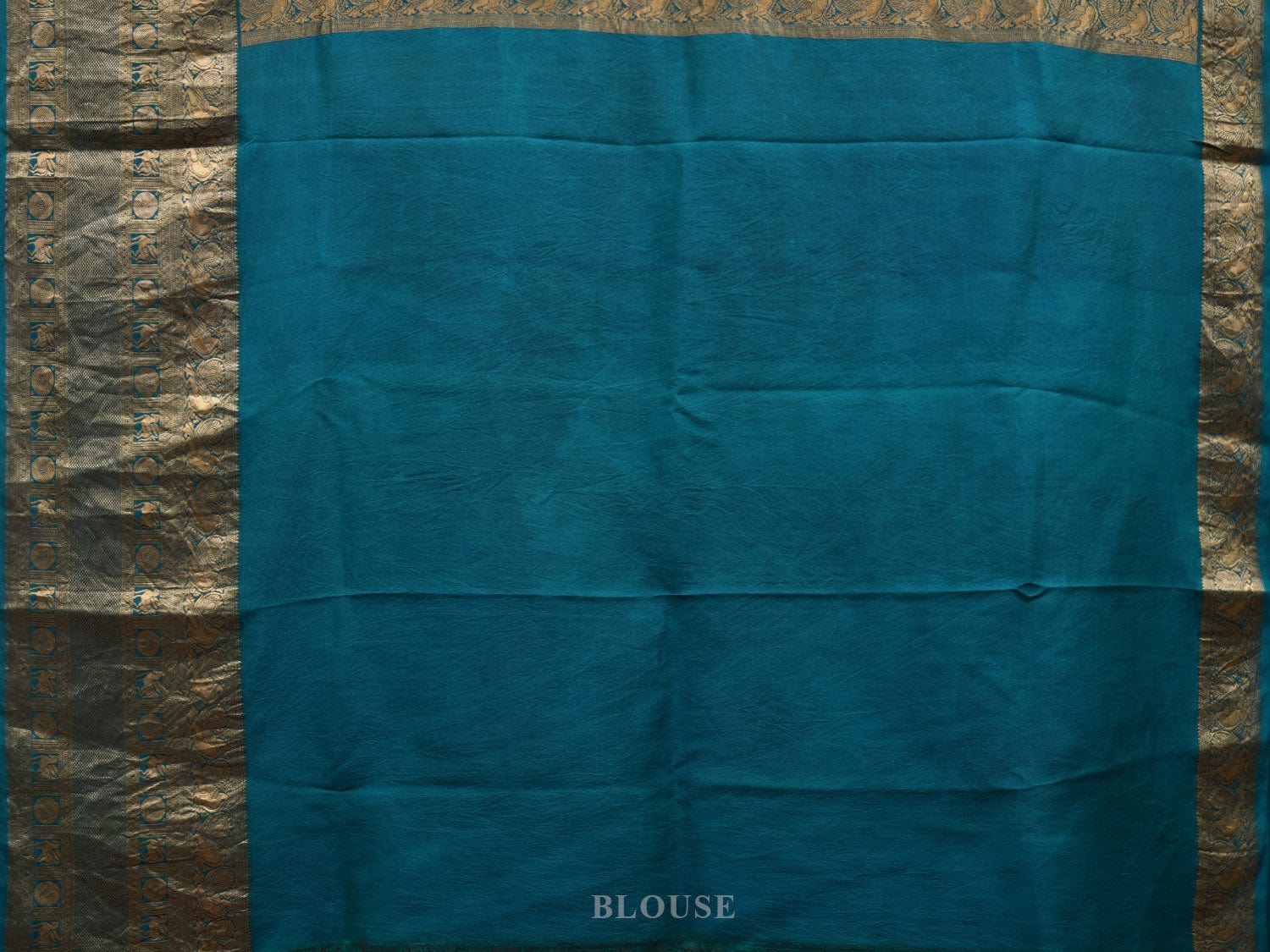 Red and Blue Kalamkari Hand Painted Kanchipuram Silk Handloom Saree with Floral Design KL0640