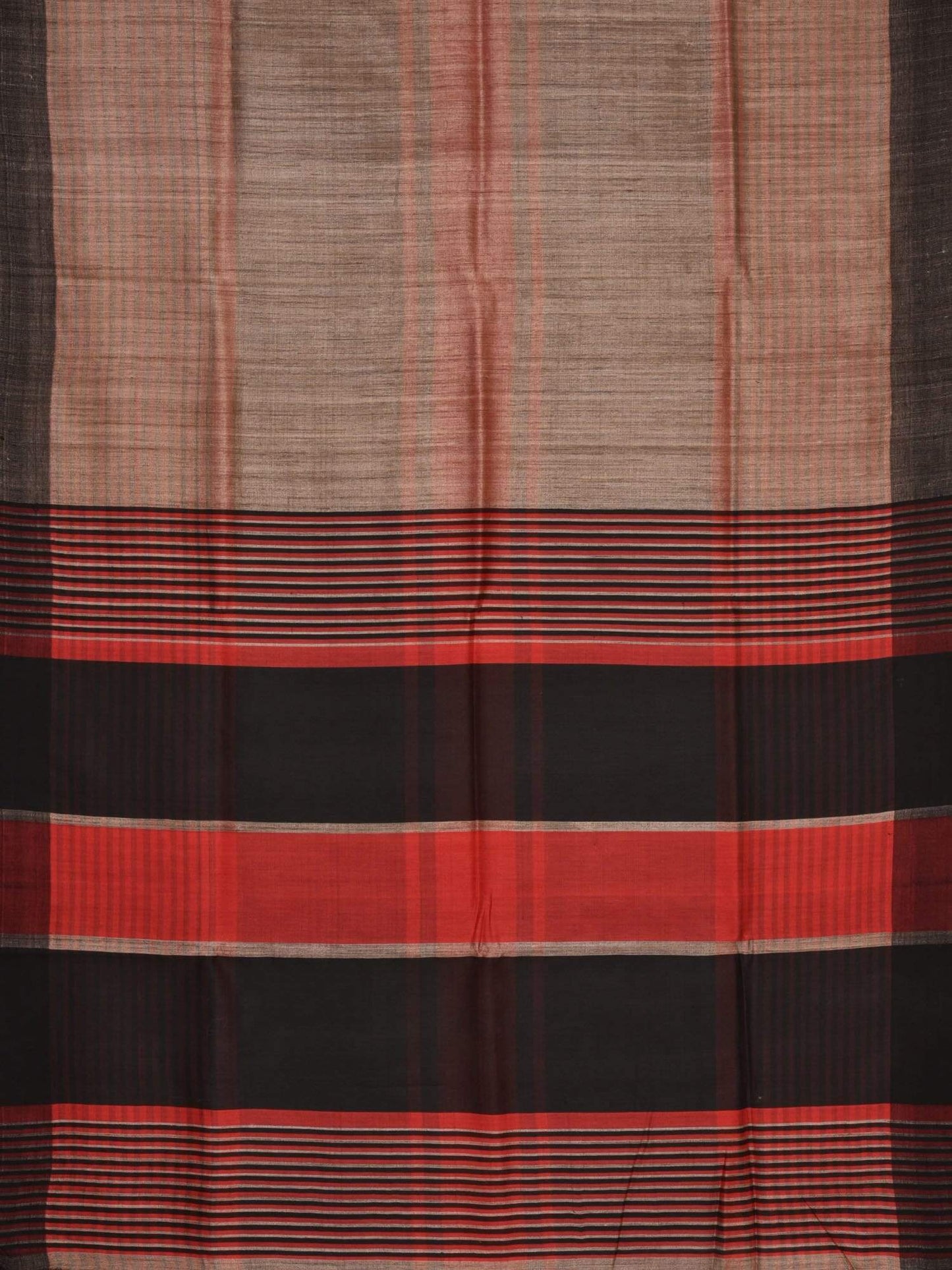 Red and Cream Tussar Handloom Saree with Geecha Pallu o0133