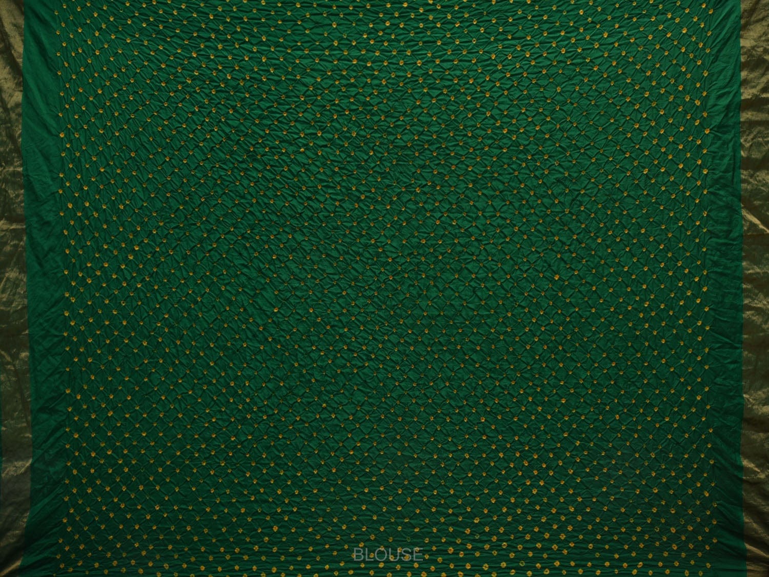 Red and Green Bandhani Uppada Silk Handloom Saree with Nilambari Buta Design bn0330