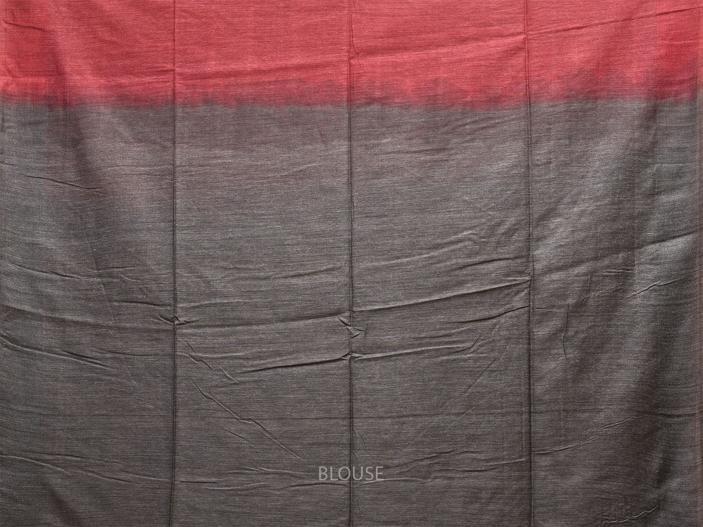 Red and Grey Tussar Plain Saree with Strips Pallu Design o0565