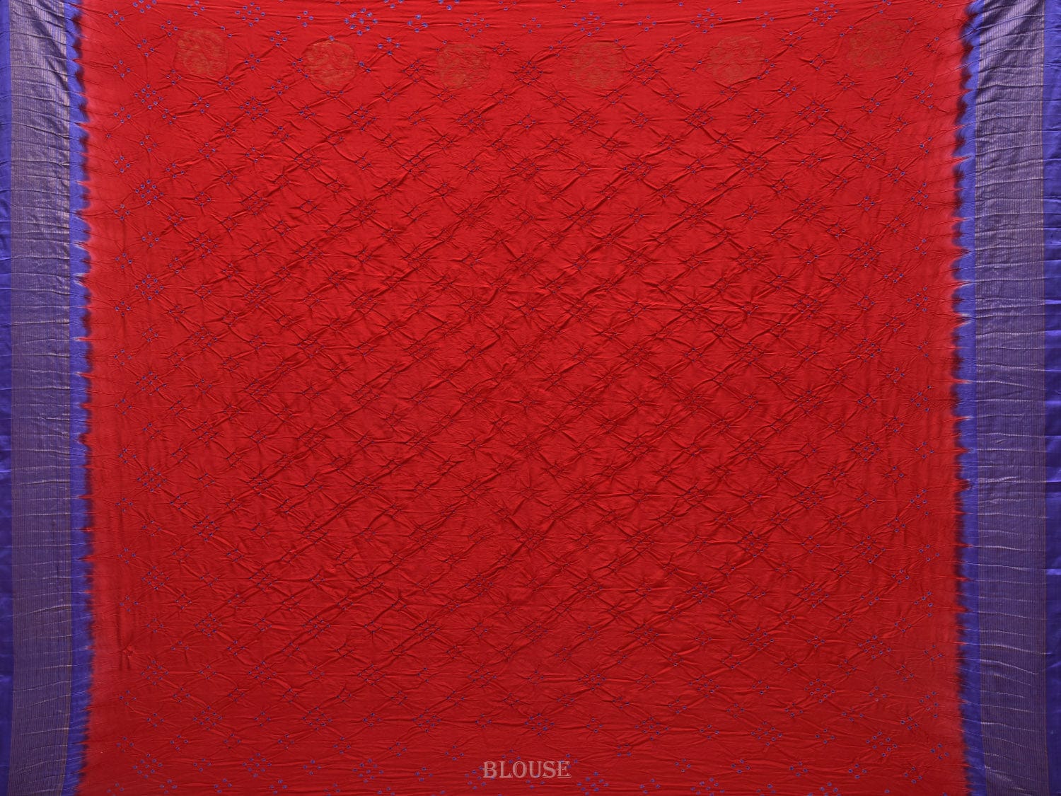 Red and Lavender Bandhani Uppada Silk Handloom Saree with Nilambari Buta Design bn0363