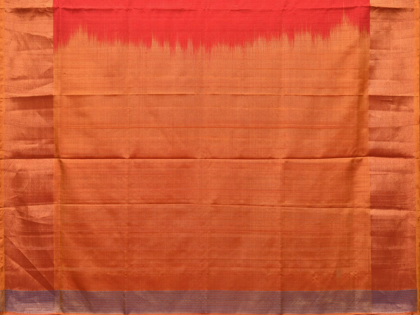 Red and Mustard Uppada Silk Handloom Plain Saree with Contrast Pallu Design u2114