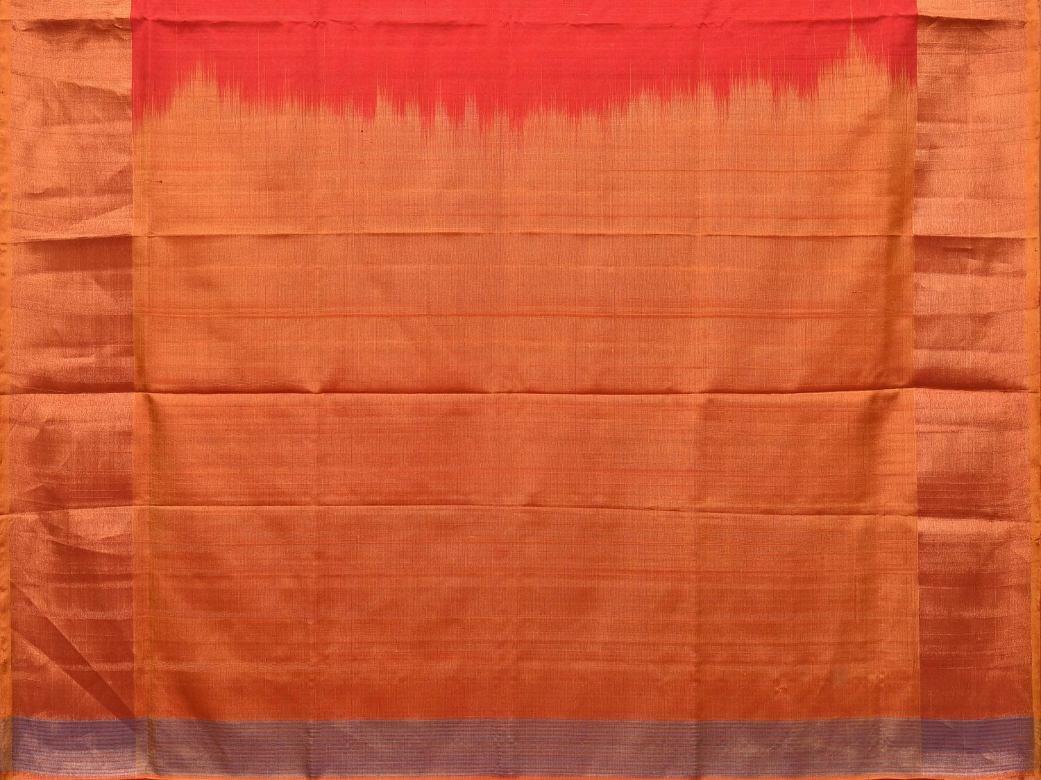 Red and Mustard Uppada Silk Handloom Plain Saree with Contrast Pallu Design u2114