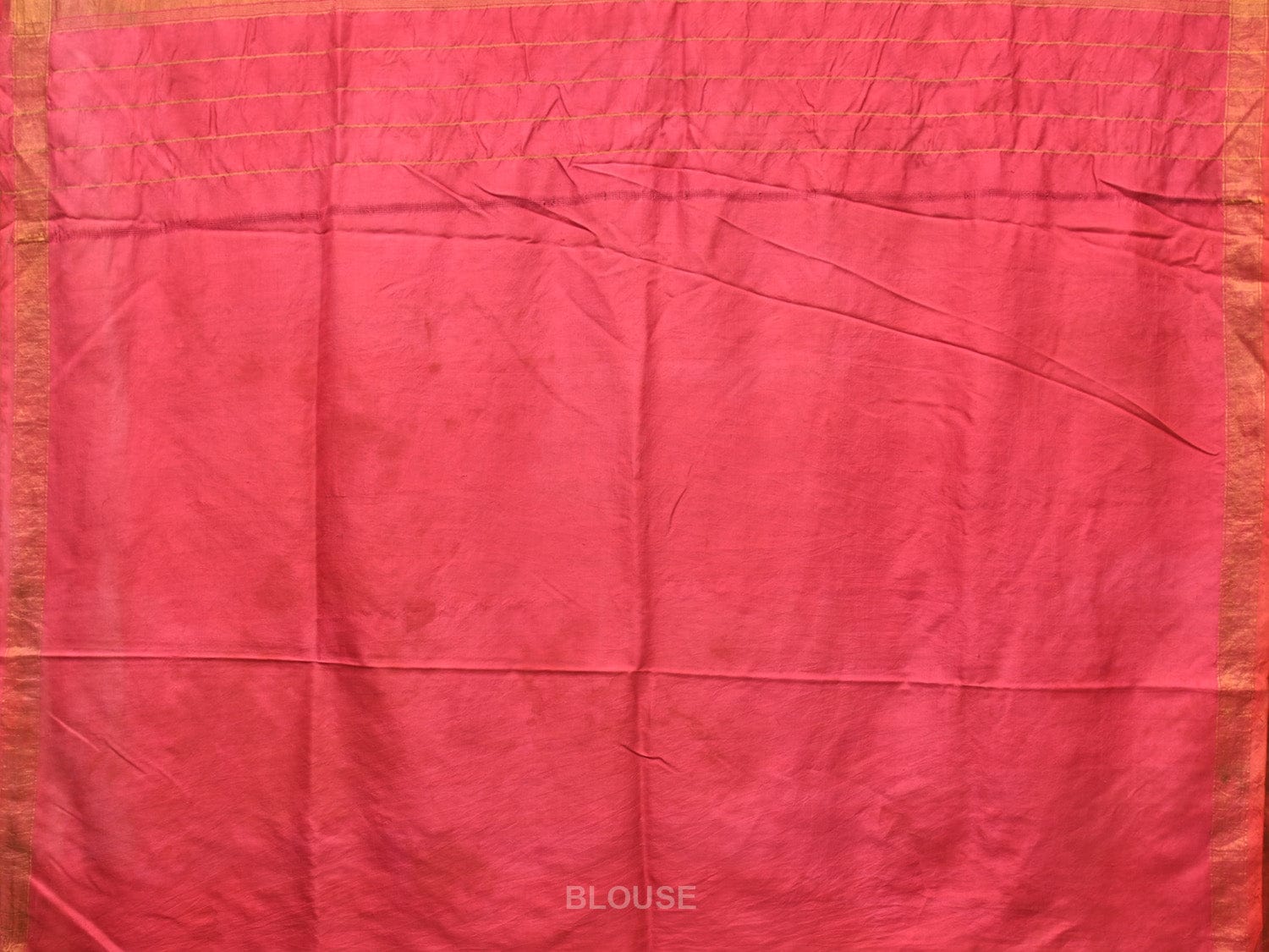 Red and Pink Kalamkari Hand Painted Ikat Silk Handloom Saree with Village Theme Design KL0732