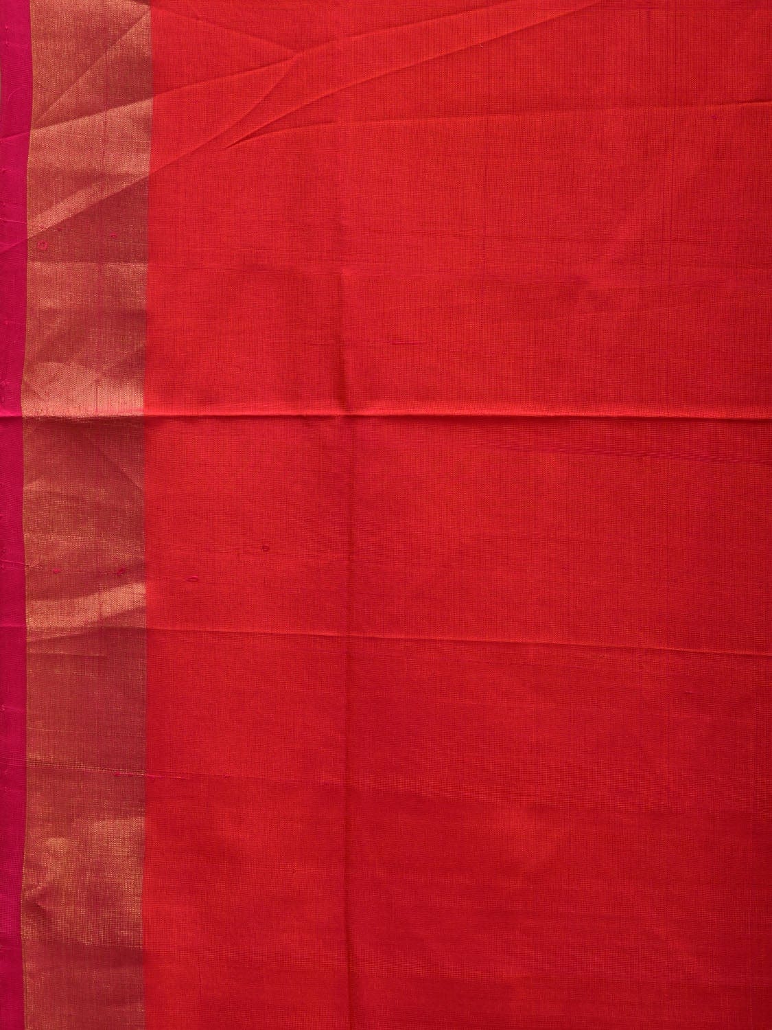 Red and Pink Uppada Silk Handloom Plain Saree with Contrast Pallu Design u1840