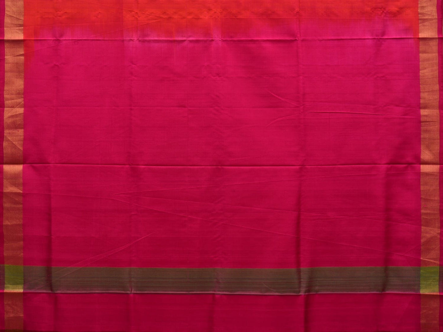 Red and Pink Uppada Silk Handloom Plain Saree with Contrast Pallu Design u1840