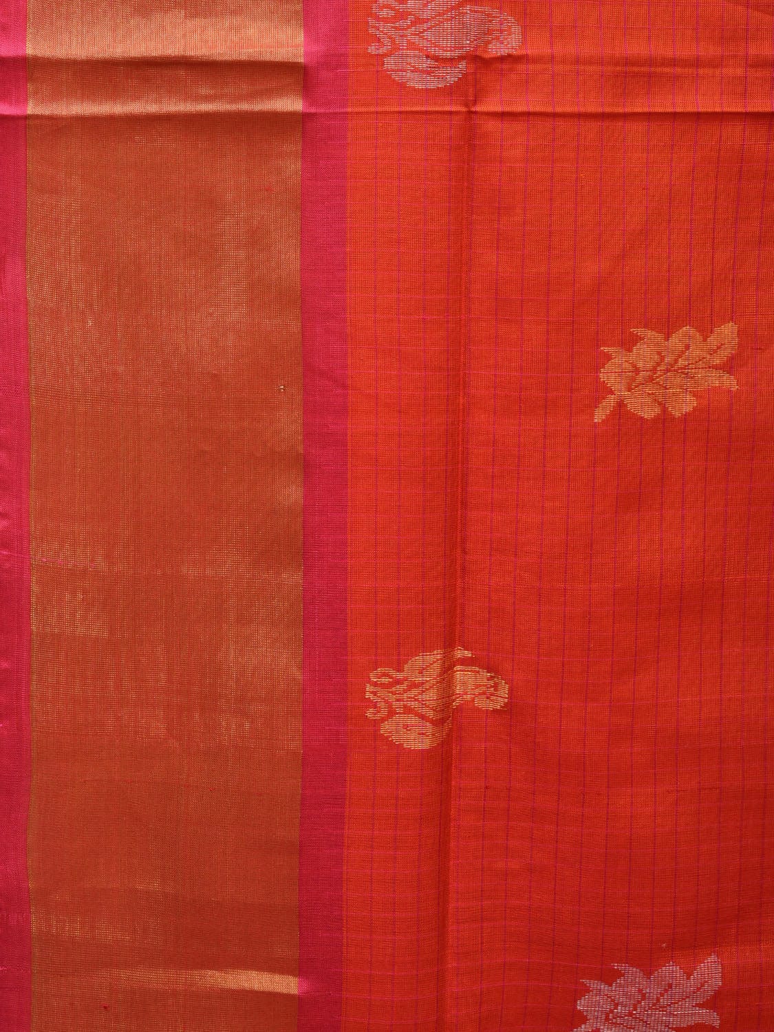 Red and Pink Uppada Silk Handloom Saree with Body Buta Design u2115