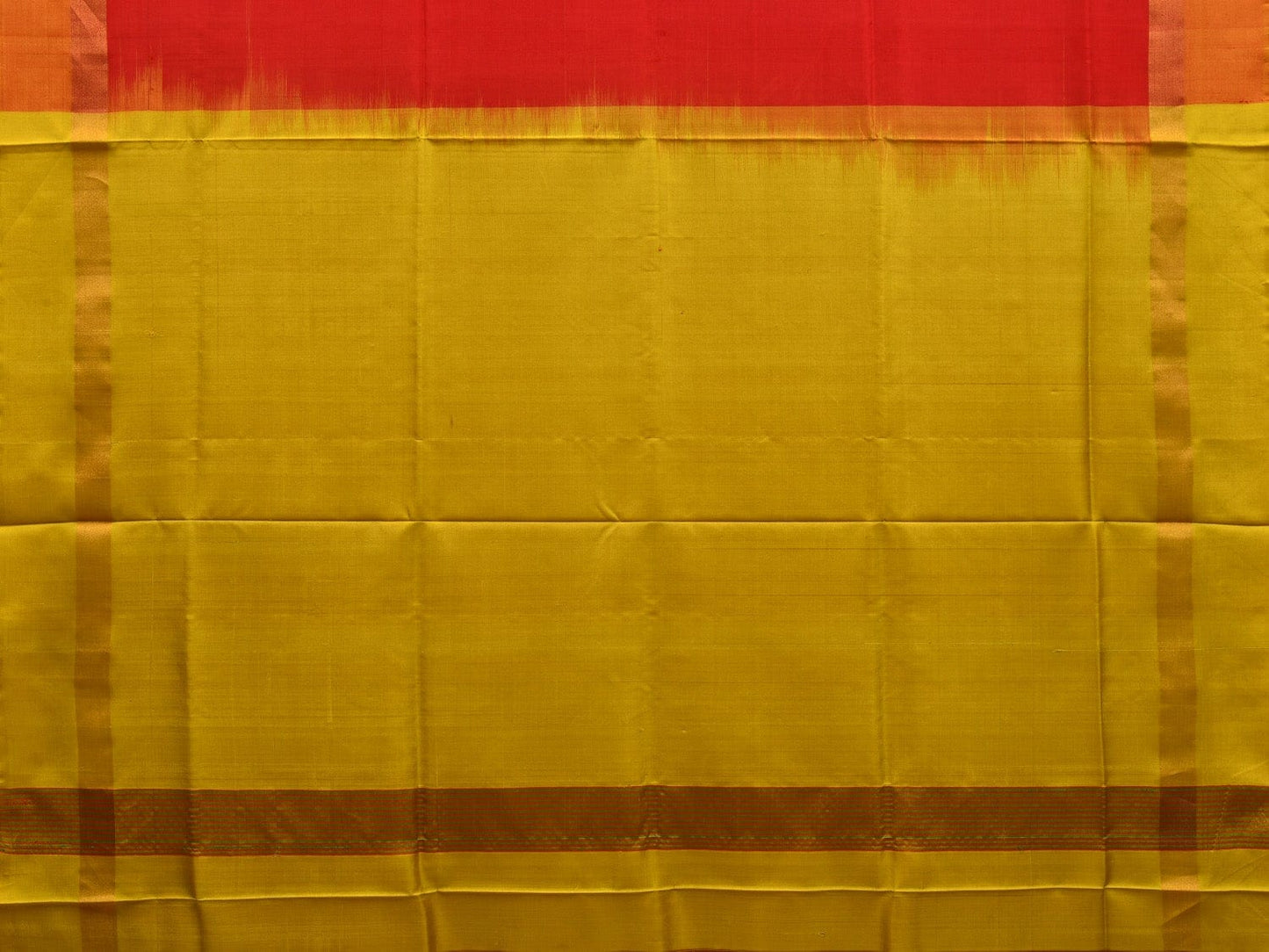 Red and Yellow Uppada Silk Handloom Plain Saree with Contrast Pallu Design u1838