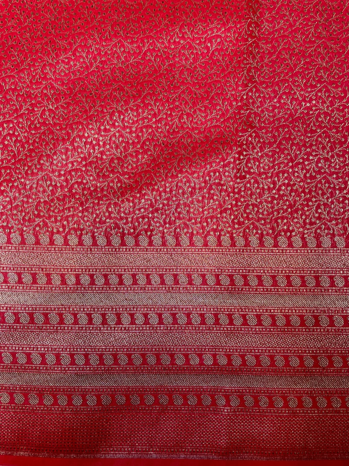 Red  Antique Zari  Banaras Katan Intricate Allover Brocade Saree with  Border and Pallu Design b0317ds