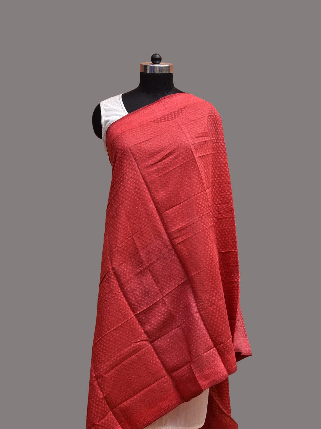 Red Banaras Cotton Dupatta with Border Design ds3739