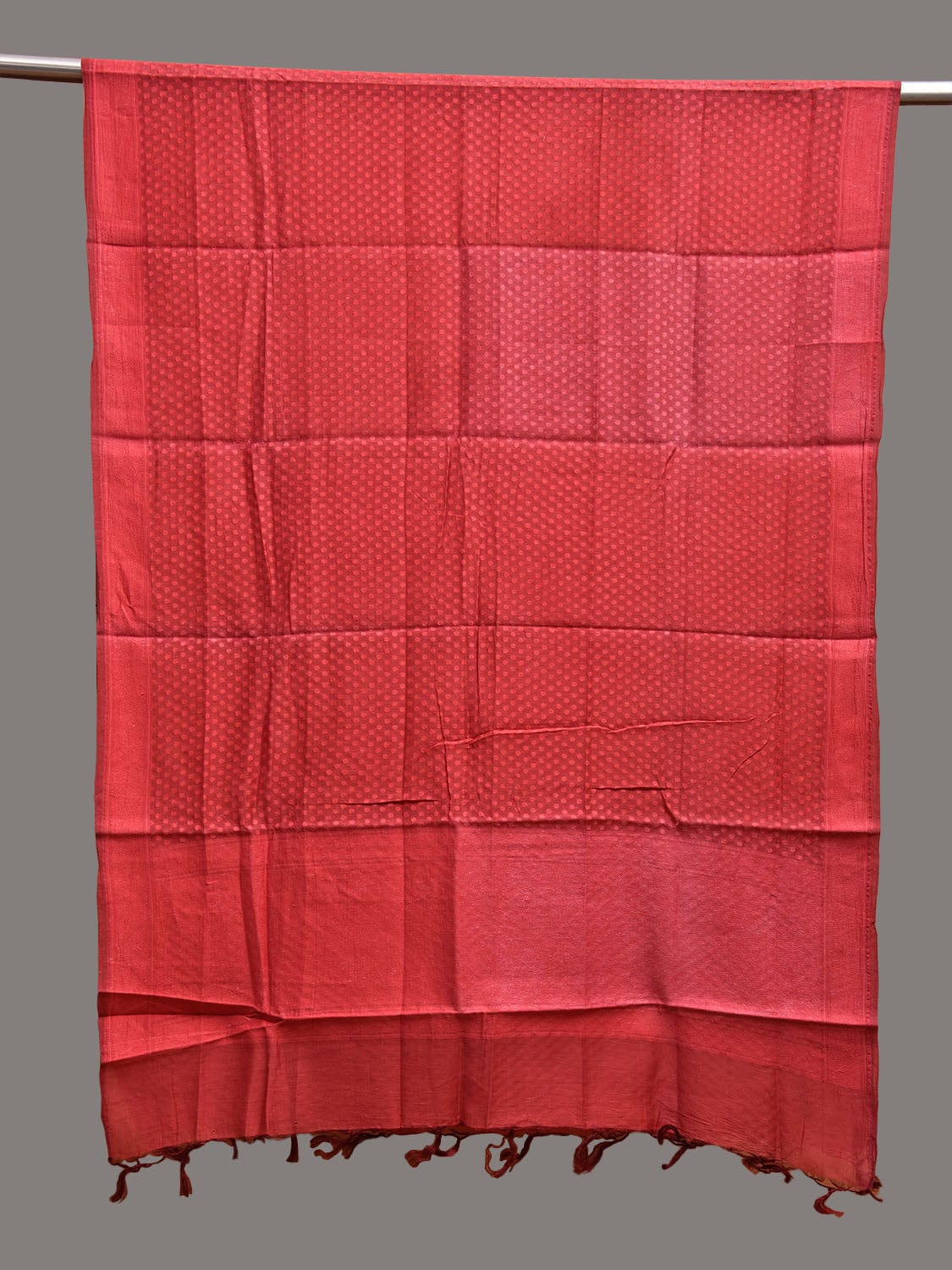 Red Banaras Cotton Dupatta with Border Design ds3739