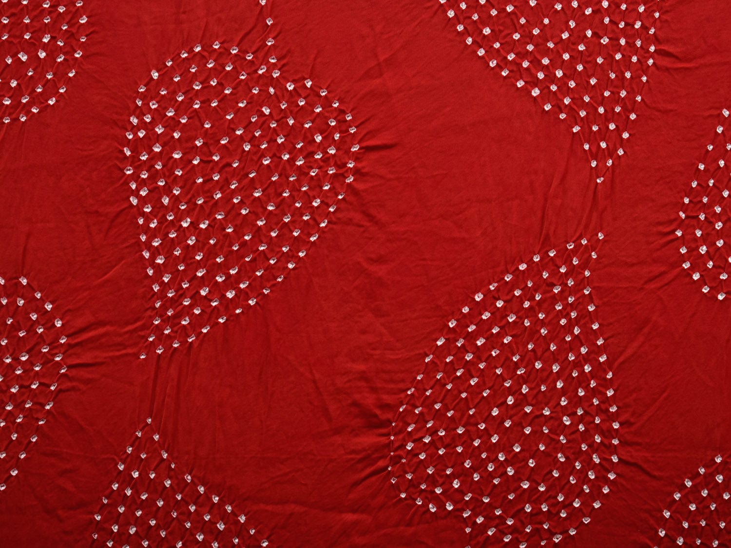 Red Bandhani Banaras Silk Dupatta with Leaves Design ds2948