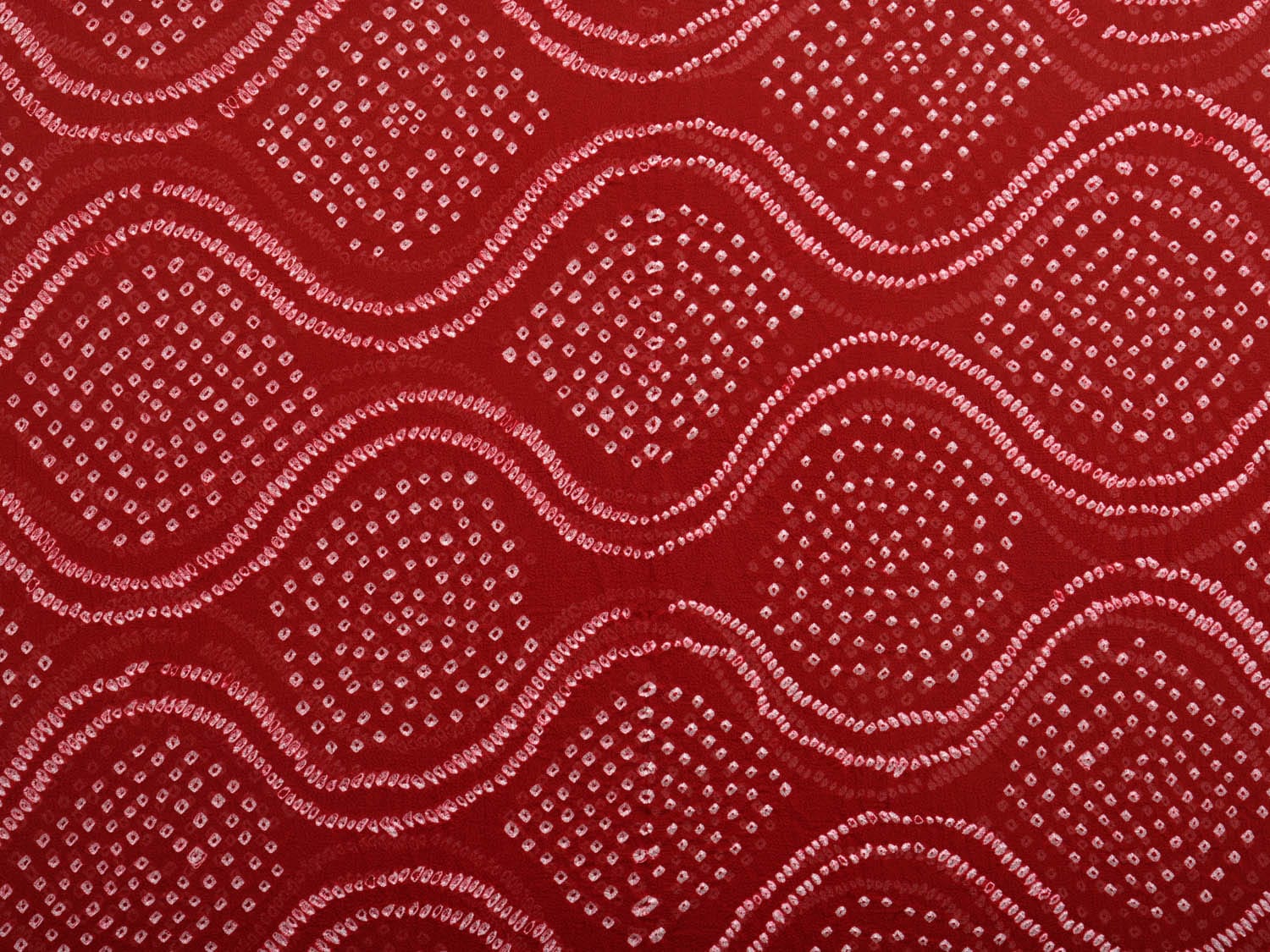 Red Bandhani Chiffon Dupatta with Grill and Zari Border Design ds2947