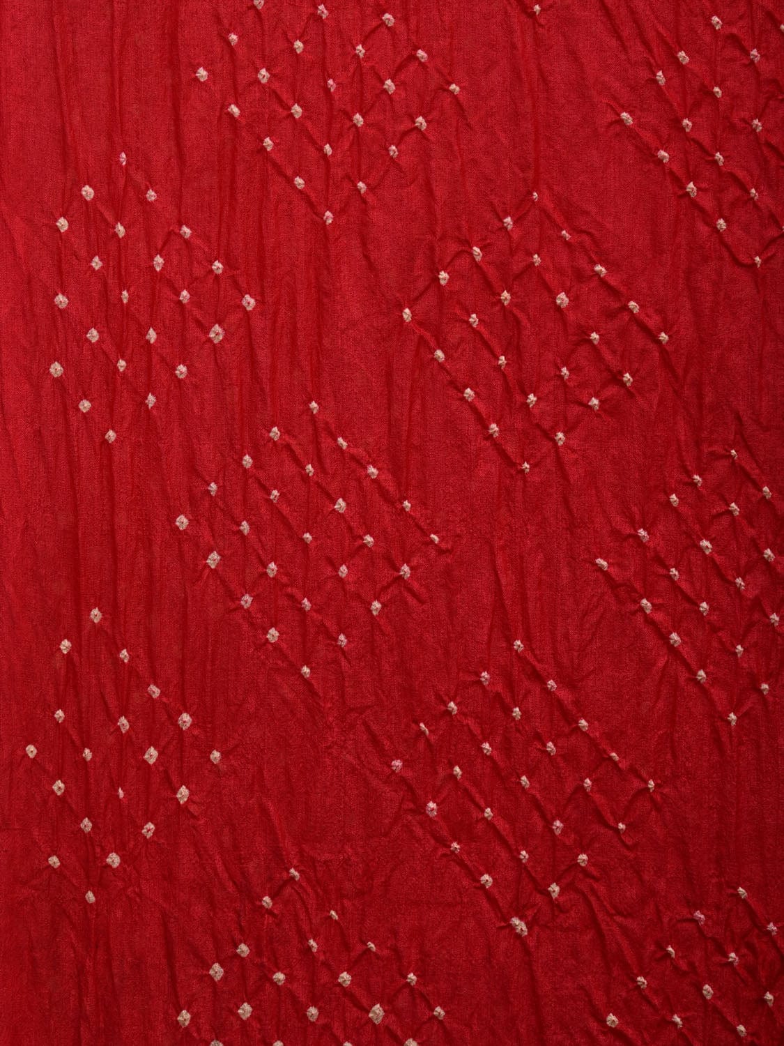 Red Bandhani Kalamkari Hand Painted Tussar Handloom Saree with Peacocks Pallu Design bn0427