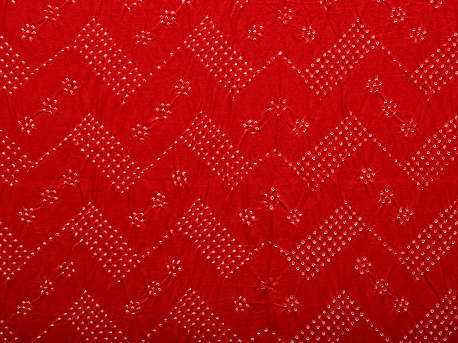 Red Bandhani Kalamkari Silk Handloom Saree with Kalamkari Pallu Design bn0240