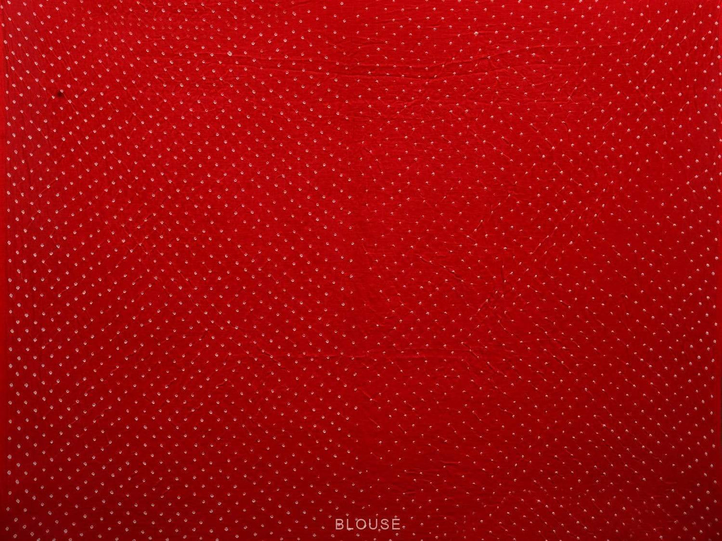 Red Bandhani Kalamkari Silk Handloom Saree with Kalamkari Pallu Design bn0240