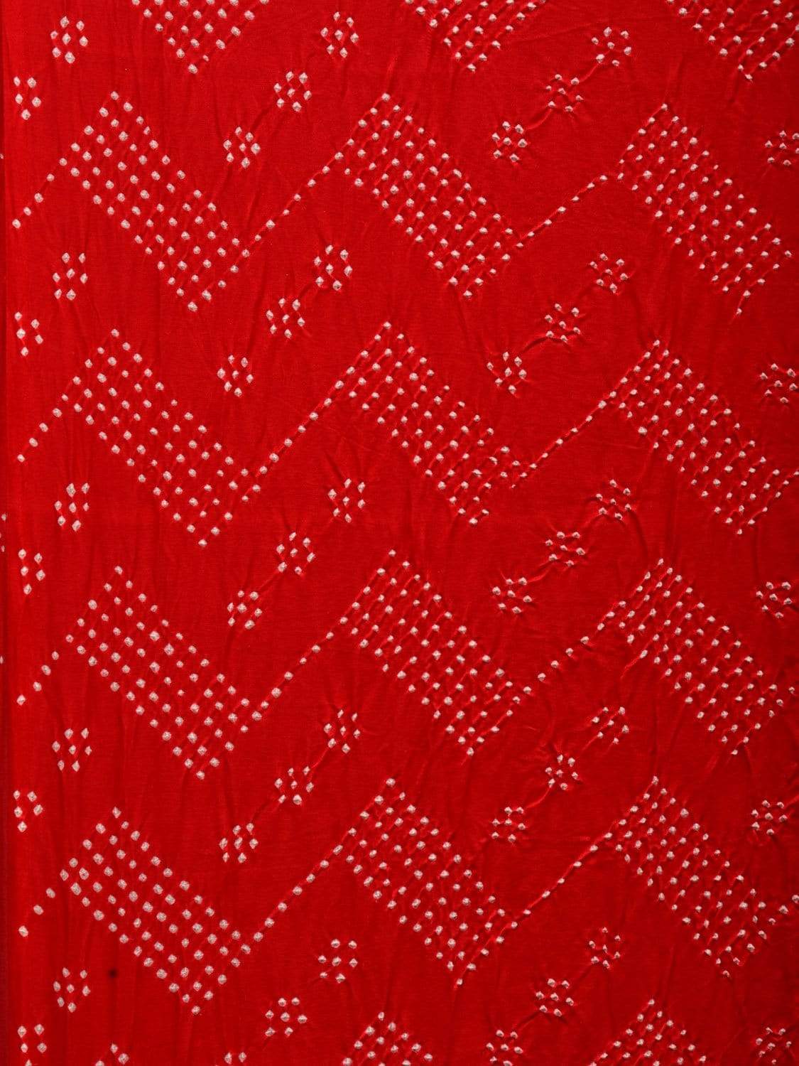 Red Bandhani Kalamkari Silk Handloom Saree with Kalamkari Pallu Design bn0240