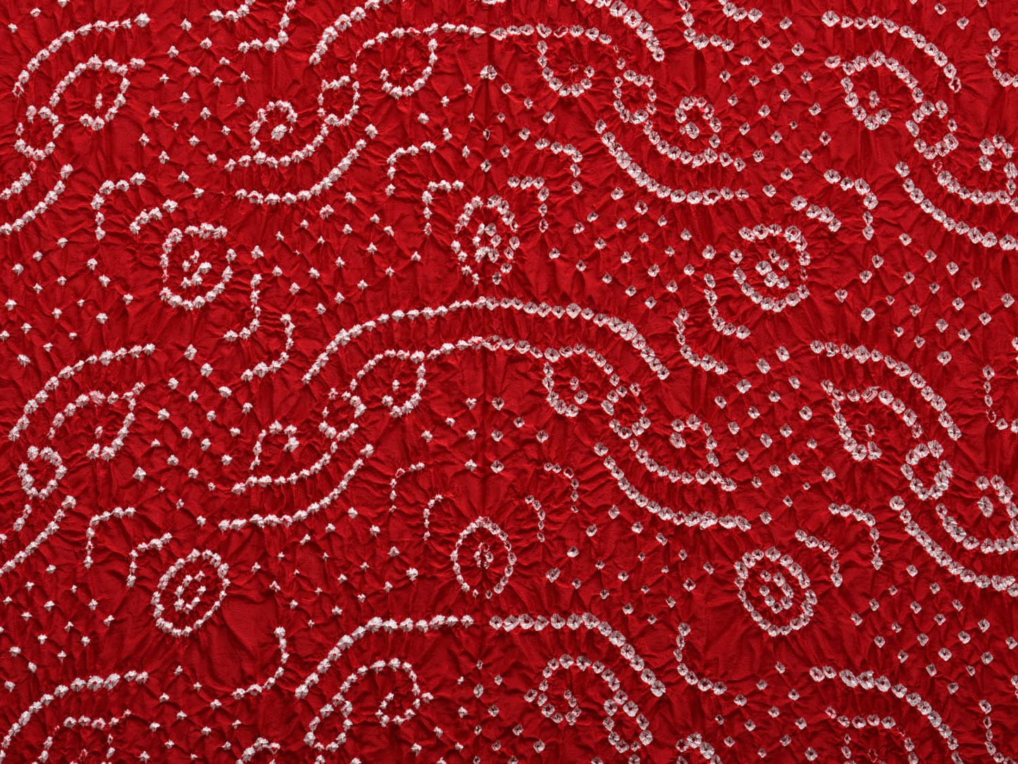 Red Bandhani Kanchipuram Silk Handloom Dupatta with Border Design ds2662