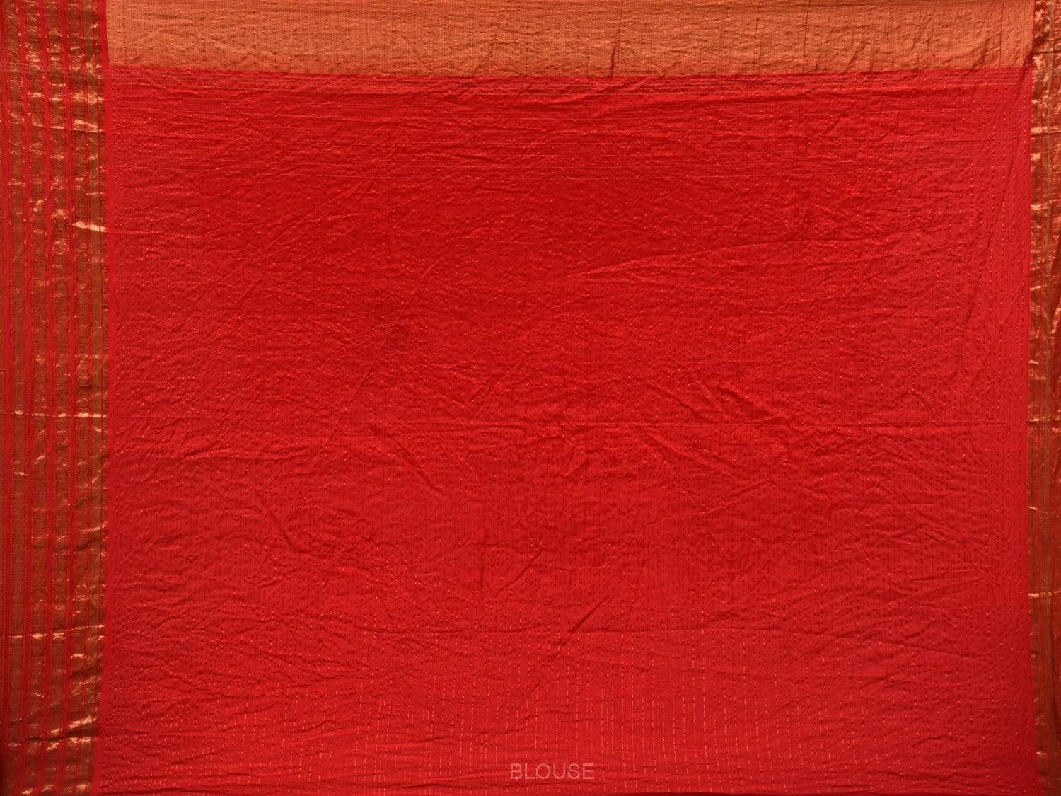 Red Bandhani Kanchipuram Silk Handloom Saree with Border Design bn0168