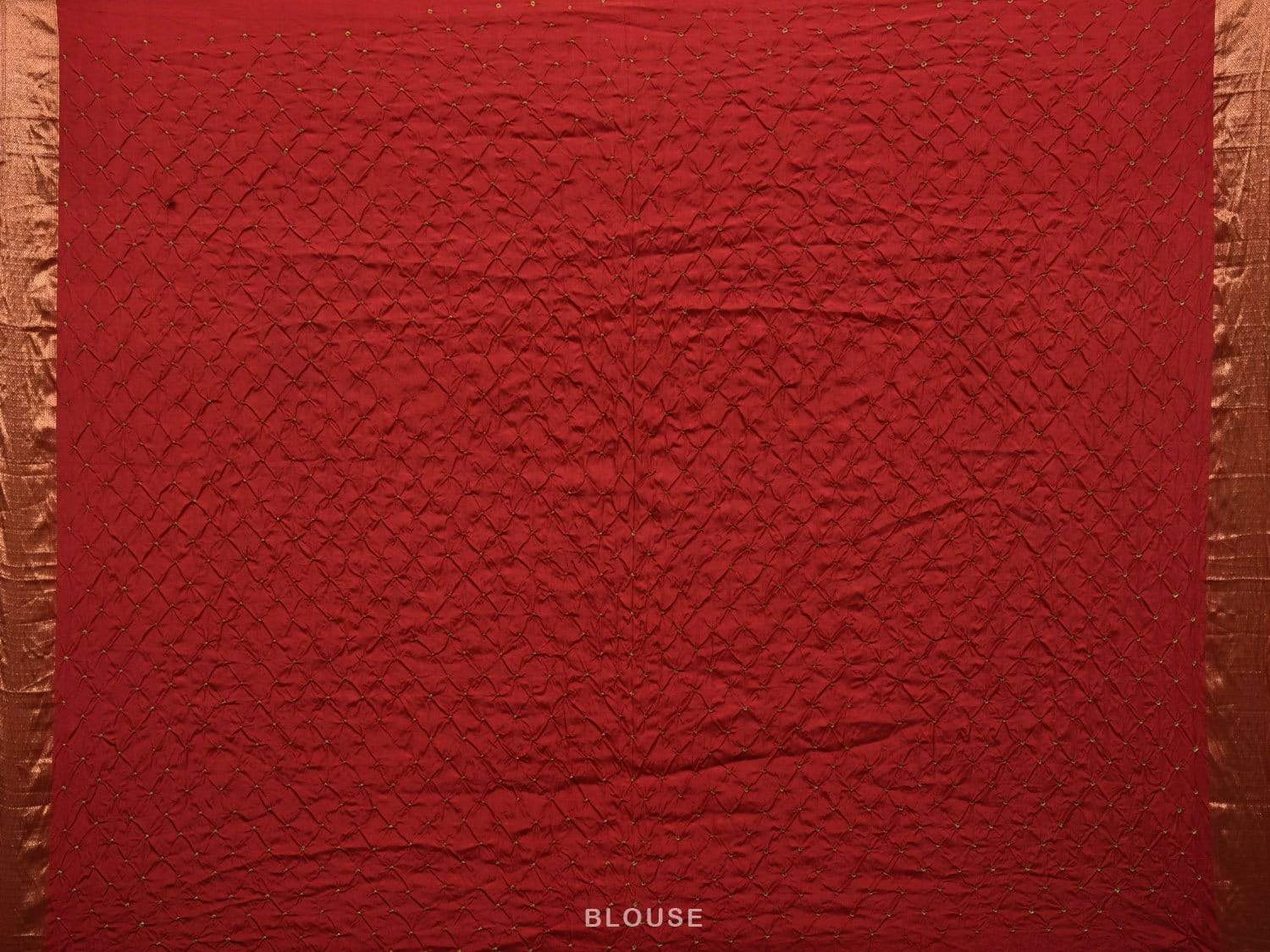 Red Bandhani Kanchipuram Silk Handloom Saree with Horse Buta Design bn0237