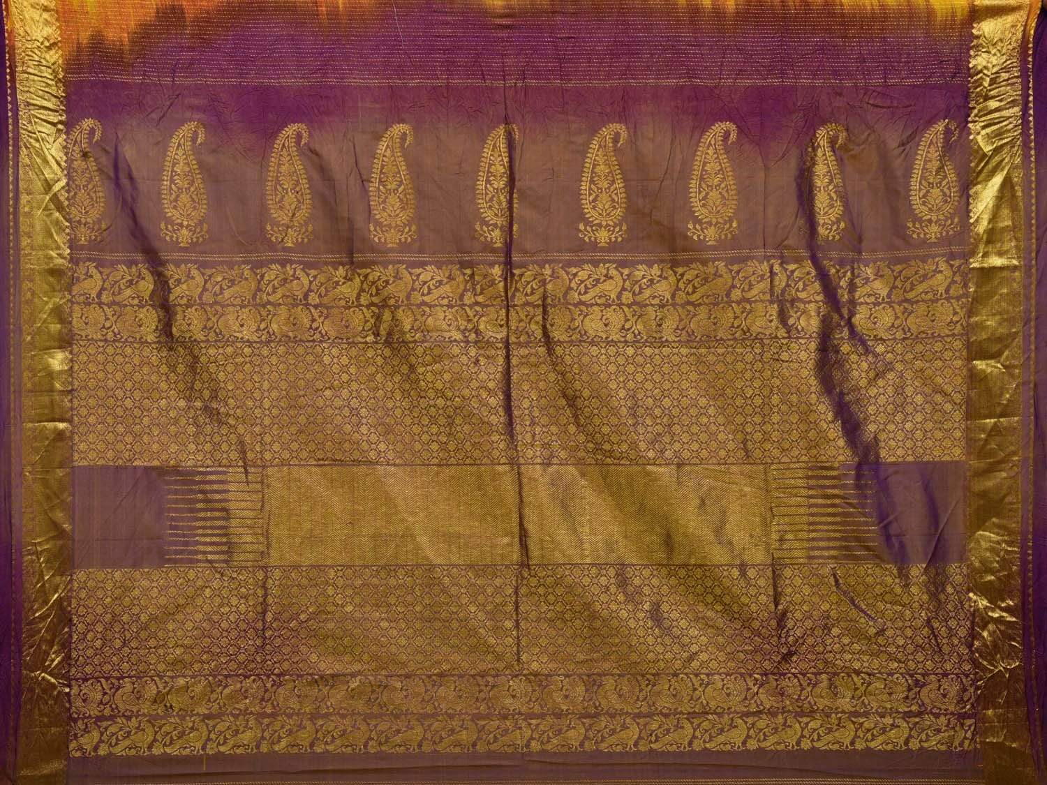 Red Bandhani Kanchipuram Silk Handloom Saree with Mango Pallu Design bn0232