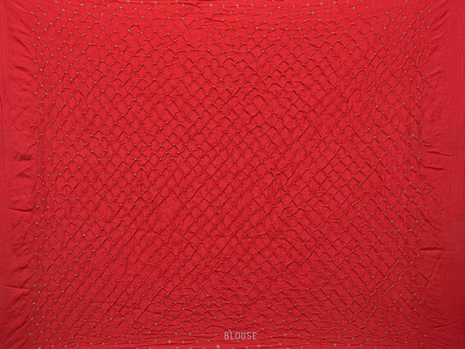 Red Bandhani Kanchipuram Silk Handloom Saree with Temple Border Design bn0180