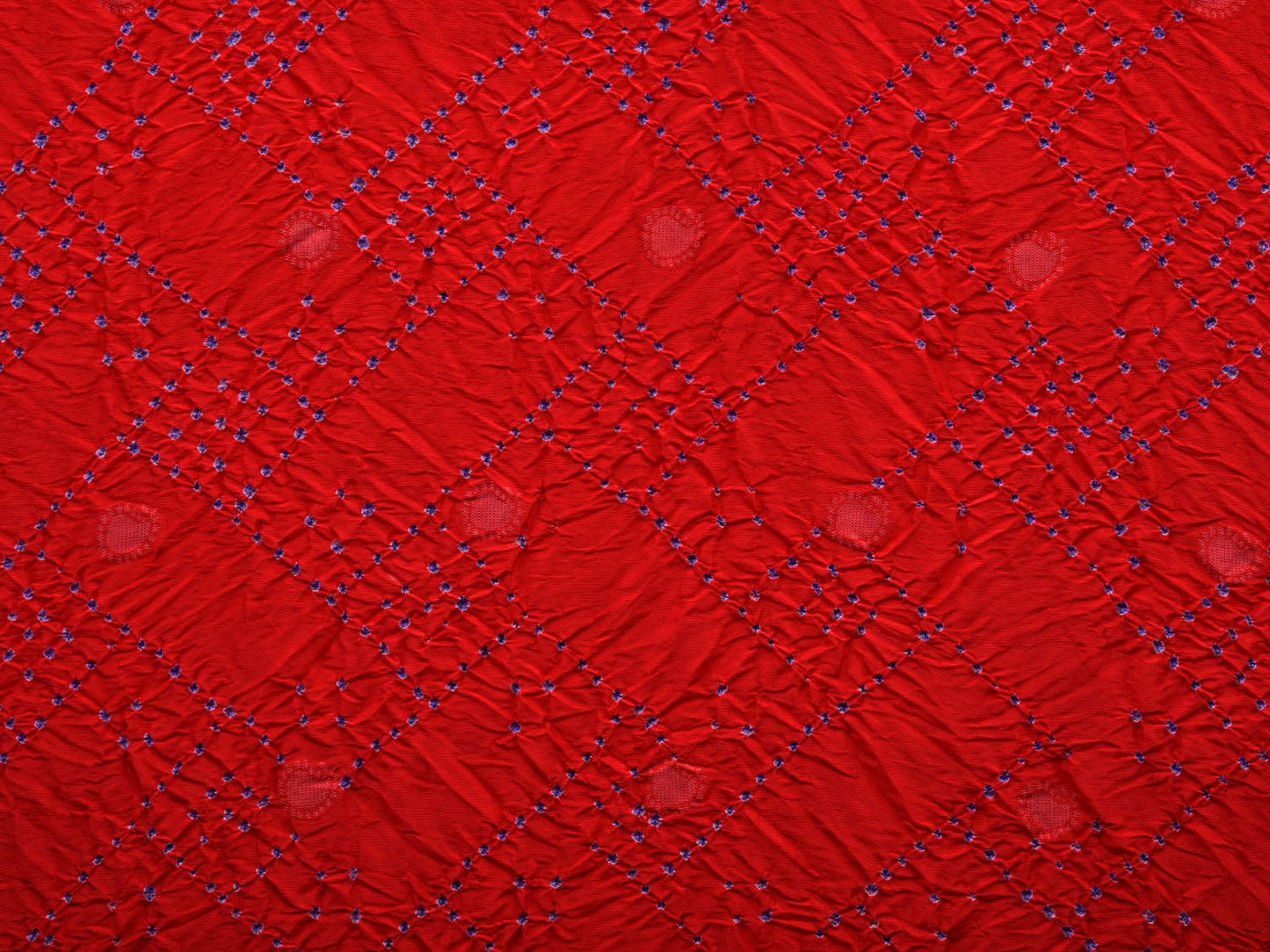 Red Bandhani Paithani Silk Handloom Saree with Flower Border Design bn0340