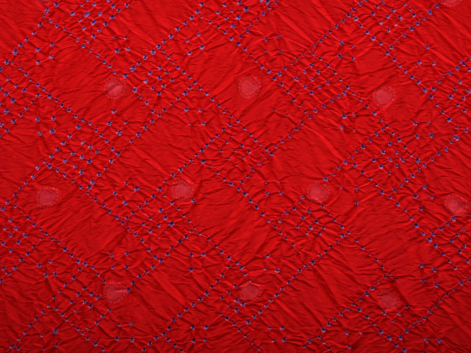 Red Bandhani Paithani Silk Handloom Saree with Flower Border Design bn0340