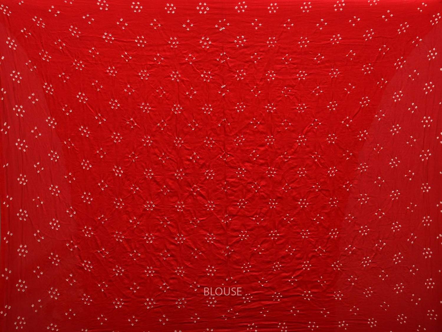 Red Bandhani Silk Handloom Saree with Kalamkari Checks Pallu Design bn0159