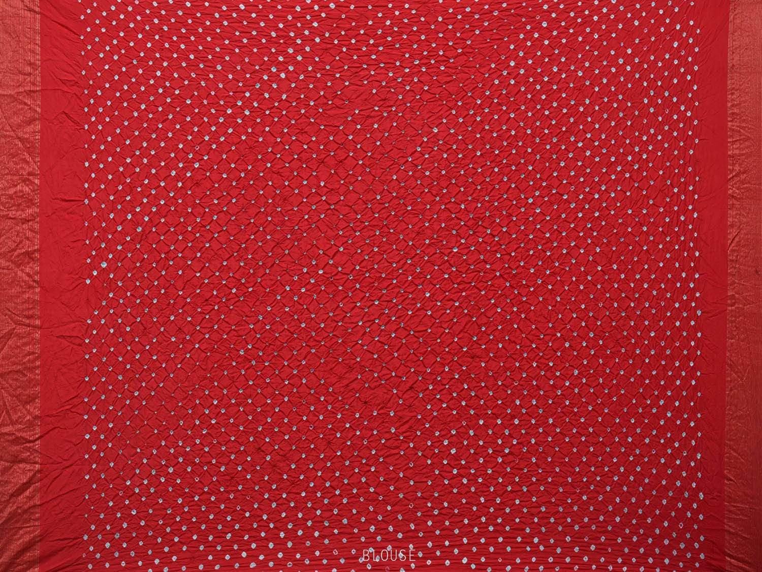 Red Bandhani Uppada Silk Handloom Saree with Nilambari Buta Design bn0177