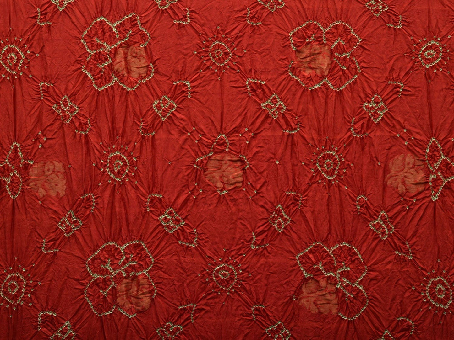 Red Bandhani Uppada Silk Handloom Saree with Nilambari Buta Design bn0323