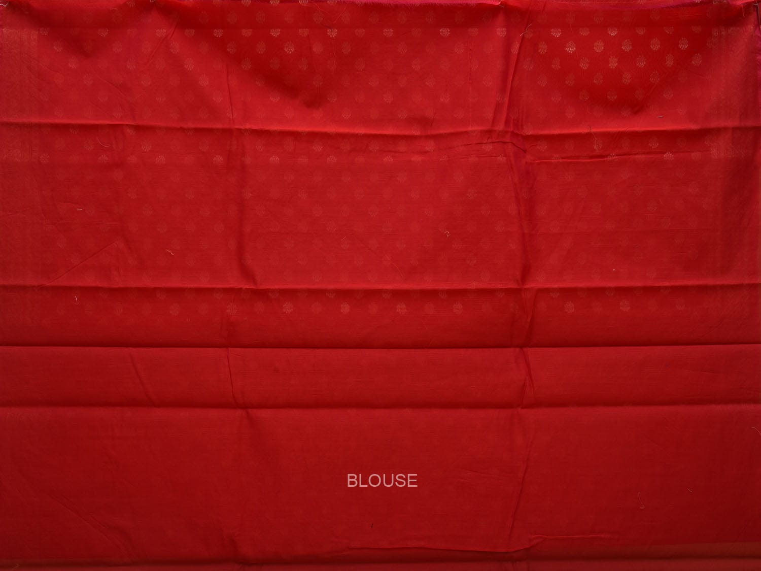 Red Cut Work Sico Cotton Saree with All Over Banaras Design o0380